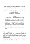 Cover page: Herding and Contrarian Behavior in Financial Markets: An Internet Experiment