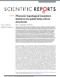 Cover page: Phononic topological insulators based on six-petal holey silicon structures.