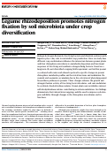 Cover page: Legume rhizodeposition promotes nitrogen fixation by soil microbiota under crop diversification.