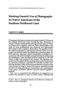 Cover page: Marking Oneself: Use of Photographs by Native Americans of the Southern Northwest Coast