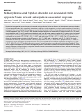 Cover page: Schizophrenia and bipolar disorder are associated with opposite brain reward anticipation-associated response