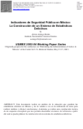 Cover page: Indicadores de Seguridad Pública en México: La Construcción de un Sistema de Estadísticas Delictivas