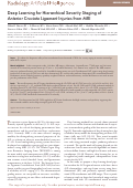 Cover page: Deep Learning for Hierarchical Severity Staging of Anterior Cruciate Ligament Injuries from MRI