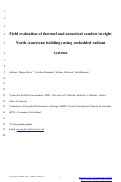 Cover page: Field Evaluation of Thermal and Acoustical Comfort in Eight North-American Buildings Using Embedded Radiant Systems