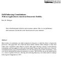 Cover page: Self-Enforcing Constitutions: With an Application to American Democratic Stability