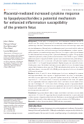 Cover page: Placental-mediated increased cytokine response to lipopolysaccharides: a potential mechanism for enhanced inflammation susceptibility of the preterm fetus