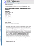 Cover page: CAREGIVER SENSITIVITY AND CONSISTENCY AND CHILDREN'S PRIOR FAMILY EXPERIENCE AS CONTEXTS FOR EARLY DEVELOPMENT WITHIN INSTITUTIONS