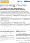 Cover page: A Randomized Placebo Controlled Trial of Aspirin Effects on Immune Activation in Chronically Human Immunodeficiency Virus-Infected Adults on Virologically Suppressive Antiretroviral Therapy