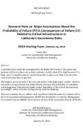 Cover page: Research Note on Major Assumptions About the Probability of Failure (Pf) &amp; Consequences of Failure (Cf) Related to Critical Infrastructures in California’s Sacramento Delta