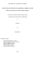 Cover page: Control of structure and reactivity by ligand design : applications to small molecule activation by low-valent uranium complexes