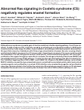 Cover page: Abnormal Ras signaling in Costello syndrome (CS) negatively regulates enamel formation