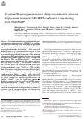 Cover page: Impaired thermogenesis and sharp increases in plasma triglyceride levels in GPIHBP1-deficient mice during cold exposure