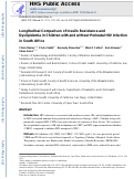 Cover page: Longitudinal comparison of insulin resistance and dyslipidemia in children with and without perinatal HIV infection in South Africa