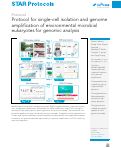 Cover page: Protocol for single-cell isolation and genome amplification of environmental microbial eukaryotes for genomic analysis