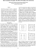 Cover page: Mirror Symmetry Perception: The Effect of Proximity to the Central Axis