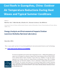 Cover page: Cool Roofs in Guangzhou, China: Outdoor Air Temperature Reductions during Heat Waves and Typical Summer Conditions