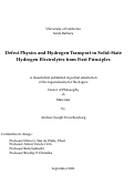 Cover page: Defect Physics and Hydrogen Transport in Solid-State Hydrogen Electrolytes from First Principles