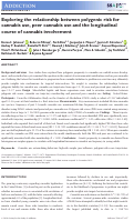 Cover page: Exploring the relationship between polygenic risk for cannabis use, peer cannabis use and the longitudinal course of cannabis involvement