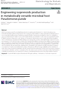 Cover page: Engineering isoprenoids production in metabolically versatile microbial host Pseudomonas putida