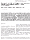 Cover page: Changes in Purkinje cell firing and gene expression precede behavioral pathology in a mouse model of SCA2