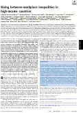 Cover page: Rising between-workplace inequalities in high-income countries.