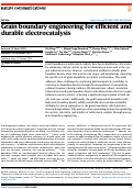 Cover page: Grain boundary engineering for efficient and durable electrocatalysis