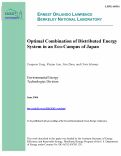 Cover page: Optimal Combination of Distributed Energy System in an Eco-Campus of Japan