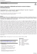 Cover page: Genetic attenuation of alkaloids and nicotine content in tobacco (Nicotiana tabacum)