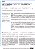 Cover page: Cone Spacing Correlates With Retinal Thickness and Microperimetry in Patients With Inherited Retinal Degenerations