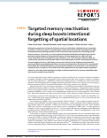 Cover page: Targeted memory reactivation during sleep boosts intentional forgetting of spatial locations
