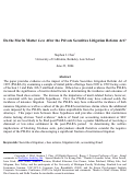 Cover page: Do the Merits Matter Less After the Private Securities Litigation Reform Act?