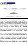 Cover page: Superstars and Rookies of the Year: Faculty Hiring Practices in the Postmodern Age