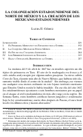 Cover page: La Colonización Estadounidense del Norte de México  y la Creación de los Mexicano-Estadounidenses