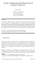 Cover page: On the Nochka-Chen-Ru-Wong proof of Cartan's conjecture