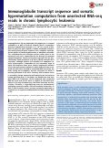 Cover page: Immunoglobulin transcript sequence and somatic hypermutation computation from unselected RNA-seq reads in chronic lymphocytic leukemia