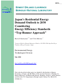 Cover page: Japan's Residential Energy Demand Outlook to 2030 Considering Energy Efficiency Standards "Top-Runner Approach"