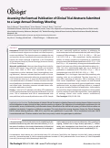 Cover page: Assessing the Eventual Publication of Clinical Trial Abstracts Submitted to a Large Annual Oncology Meeting