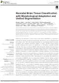 Cover page: Neonatal Brain Tissue Classification with Morphological Adaptation and Unified Segmentation.