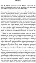 Cover page: Aristocratic Life in Medieval France: The Romances of Jean Renart and Gerbert of Montreuil, 1190-1230 (review)