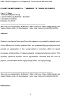 Cover page: Quantum Mechanical Theories of Consciousness