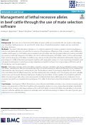 Cover page: Management of lethal recessive alleles in beef cattle through the use of mate selection software