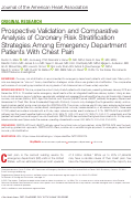 Cover page: Prospective Validation and Comparative Analysis of Coronary Risk Stratification Strategies Among Emergency Department Patients With Chest Pain