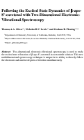 Cover page: Following the Excited State Dynamics of β-apo-8’-carotenal with Two-Dimensional Electronic-Vibrational Spectroscopy