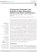 Cover page: Phylogenetic Distribution and Evolution of Type VI Secretion System in the Genus Xanthomonas