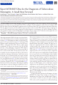 Cover page: Xpert MTB/RIF Ultra for the Diagnosis of Tuberculous Meningitis: A Small Step Forward