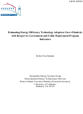 Cover page: Estimating Energy Efficiency Technology Adoption Curve Elasticity with Respect to Government and Utility Deployment Program Indicators