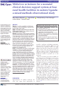 Cover page: Midwives as trainers for a neonatal clinical decision support system at four rural health facilities in eastern Uganda: a mixed-methods observational study.