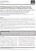 Cover page: Predicting Hyperglycemia Among Patients Receiving Alpelisib Plus Fulvestrant for Metastatic Breast Cancer