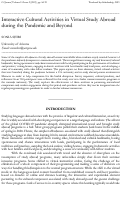 Cover page: Interactive Cultural Activities in Virtual Study Abroad During the Pandemic and Beyond