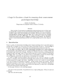 Cover page: A Logic for Emotions: a basis for reasoning about commonsense psychological knowledge